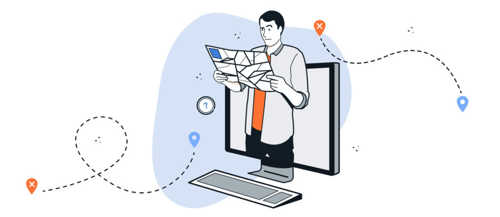 Illustration of the user flow in a digital application.