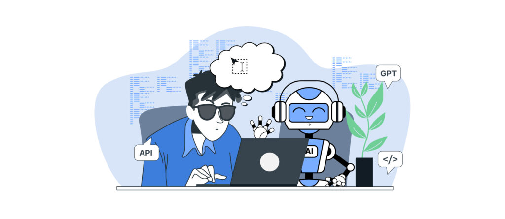 Illustration Softwareentwicklung in Zeiten von KI