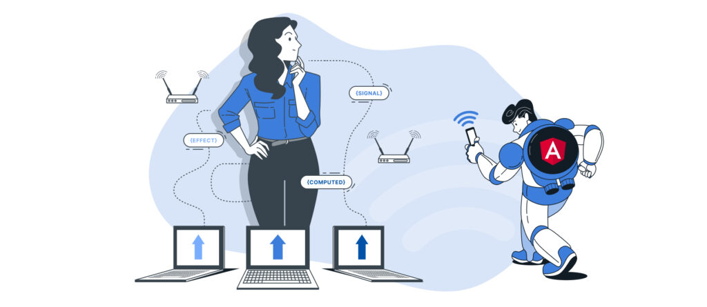 Grafische Darstellung der WLAN-Analyse und Netzwerkoptimierung mit Signalprüfung, Messung der WLAN-Abdeckung und Optimierung der Netzwerkleistung.