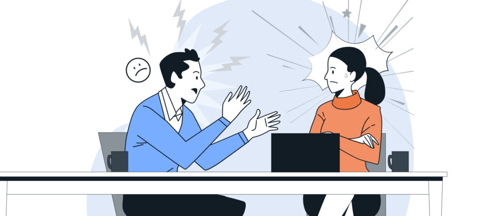 Illustration of two people in conflict