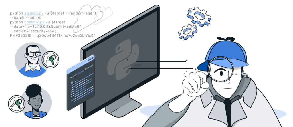 A graphical representation of automated security testing for a web application using Python.