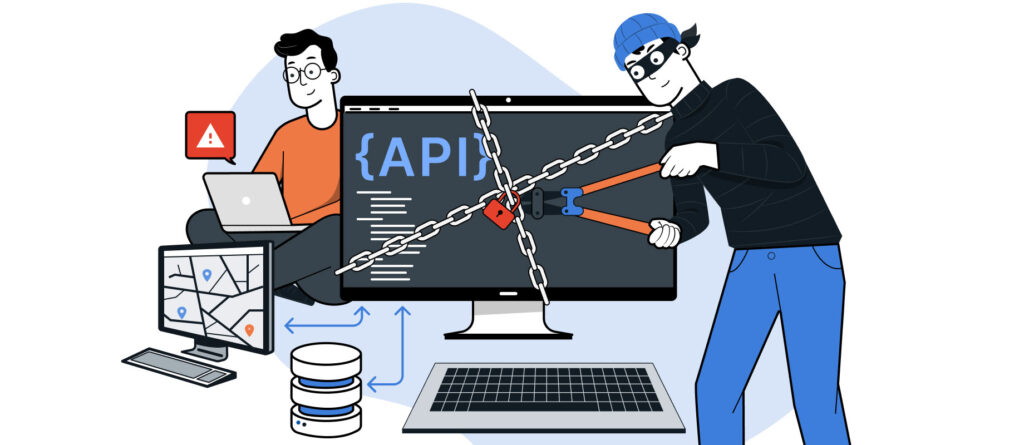 Illustration von Hackern und Cybersecurity