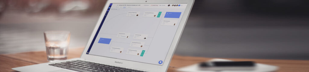 Laptop mit Projektmanagement Software